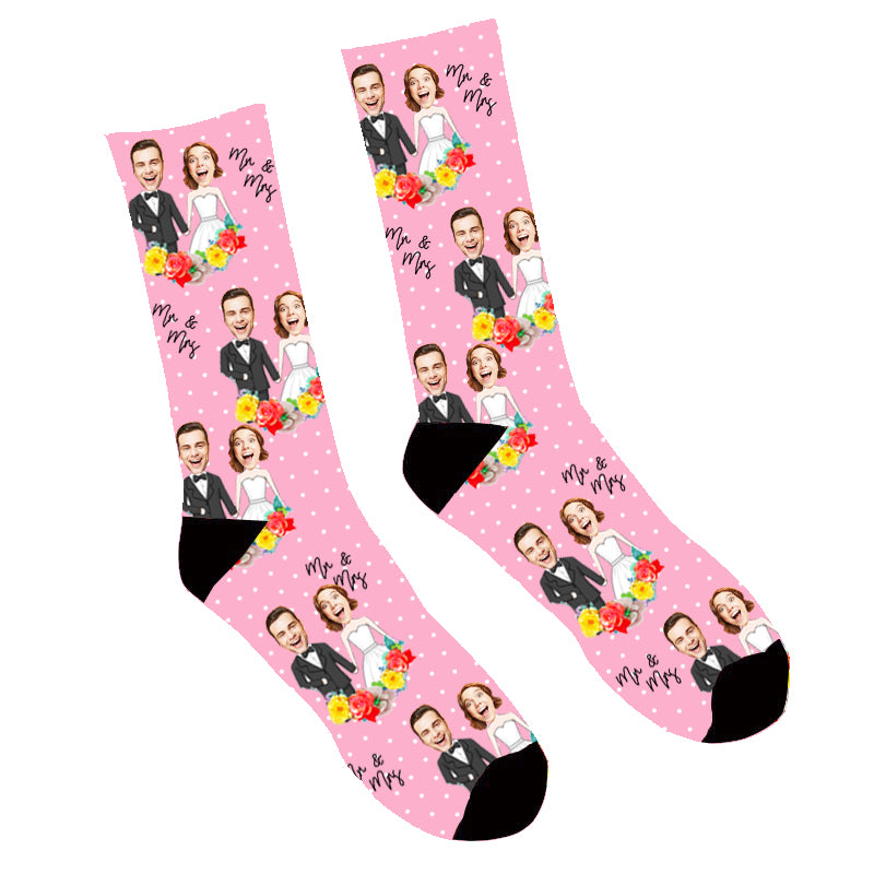 Custom Grey Heart Face Socks Photo Socks Gifts For Dad