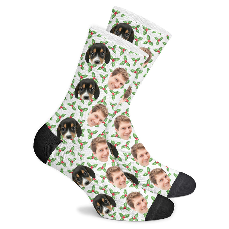 Custom Face Socks Santa Mash Christmas Socks