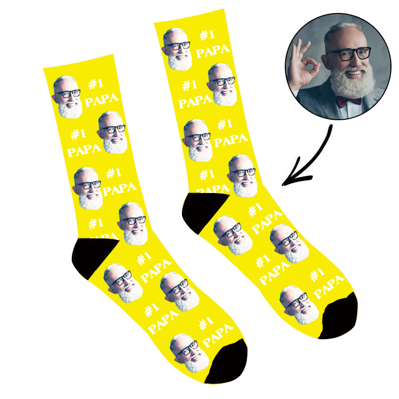 Custom Photo Face Socks #1 Papa