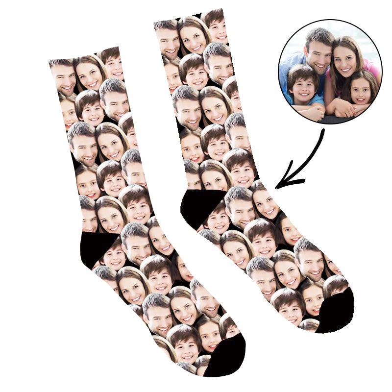 Custom Family Face Mash Up Socks - Make Custom Gifts