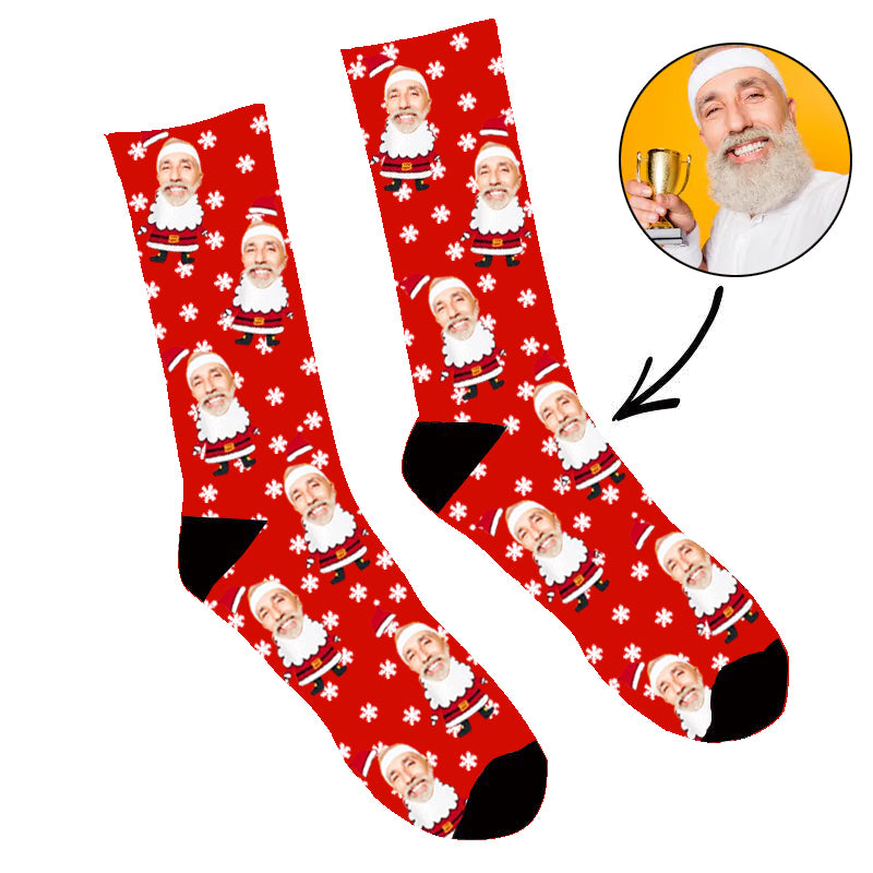 Custom Face Socks Santa Photo Socks - Make Custom Gifts