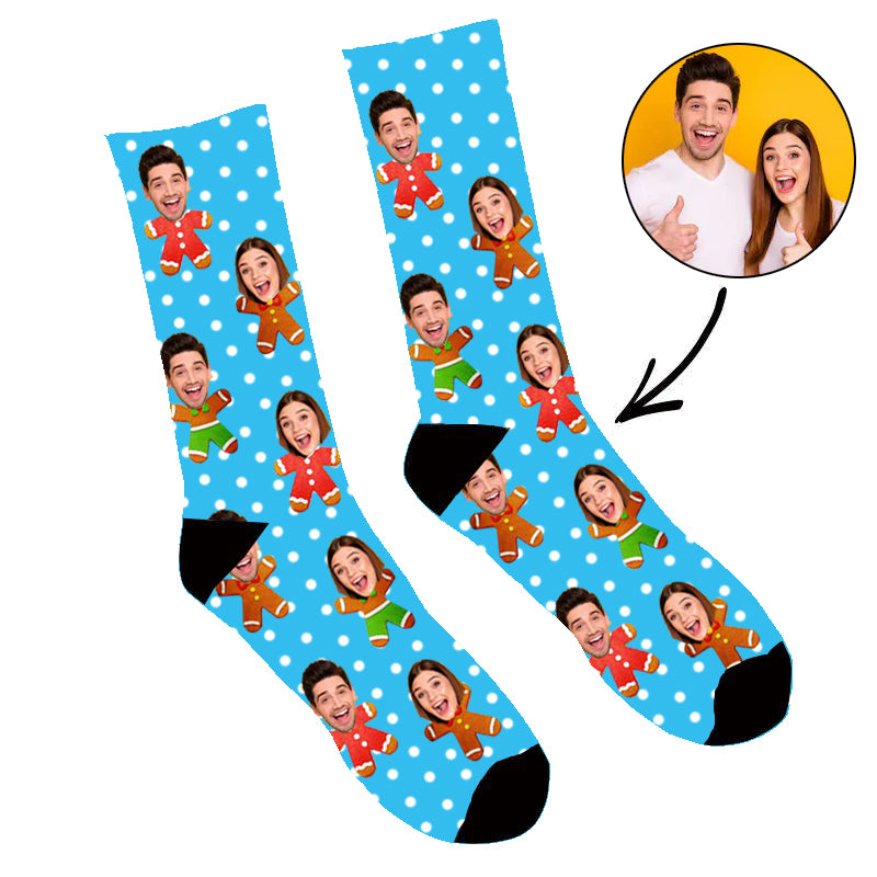 Custom Face Socks Gingerbread Me Socks - Make Custom Gifts