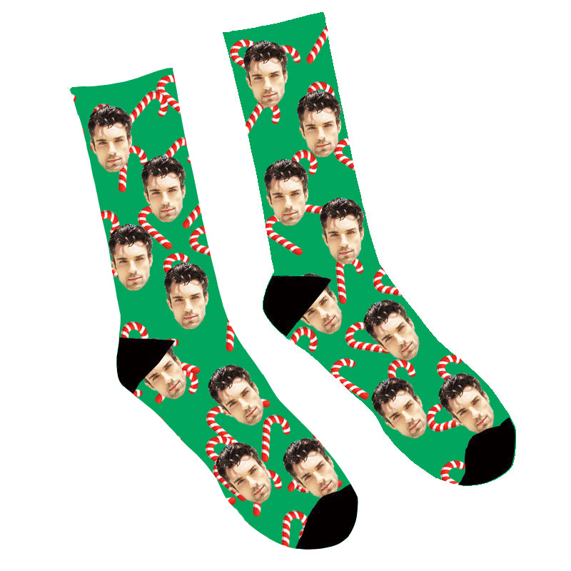 Custom Photo Face Socks Merry Christmas