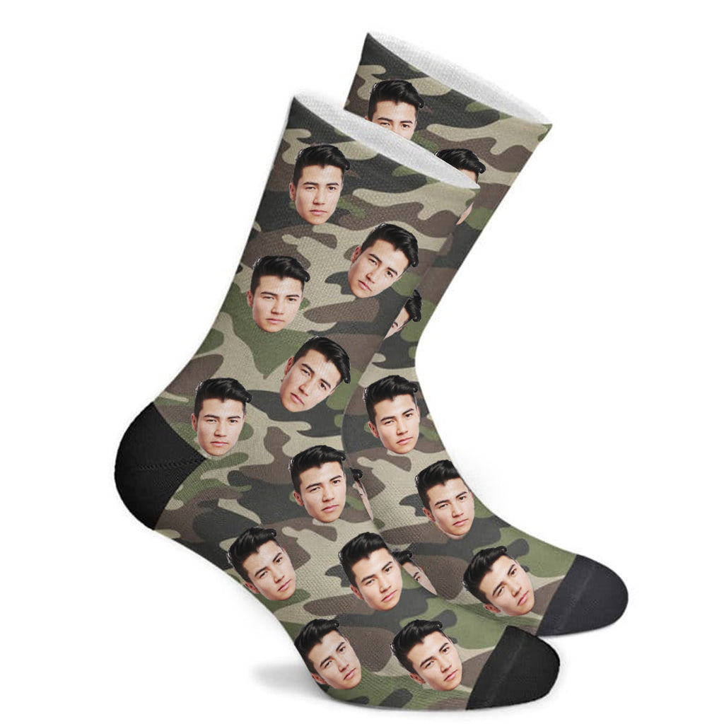 Camouflage Color Face Socks - Make Custom Gifts