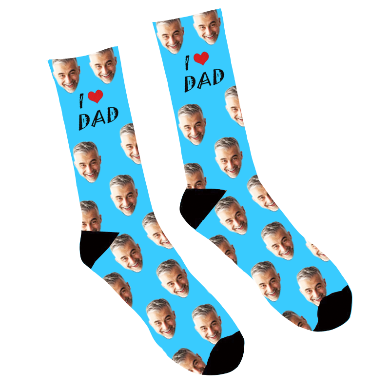 Custom Face Socks I Love Dad - Make Custom Gifts