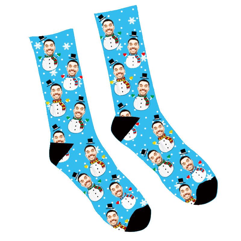 Custom Face Socks Snowman Photo Socks - Make Custom Gifts