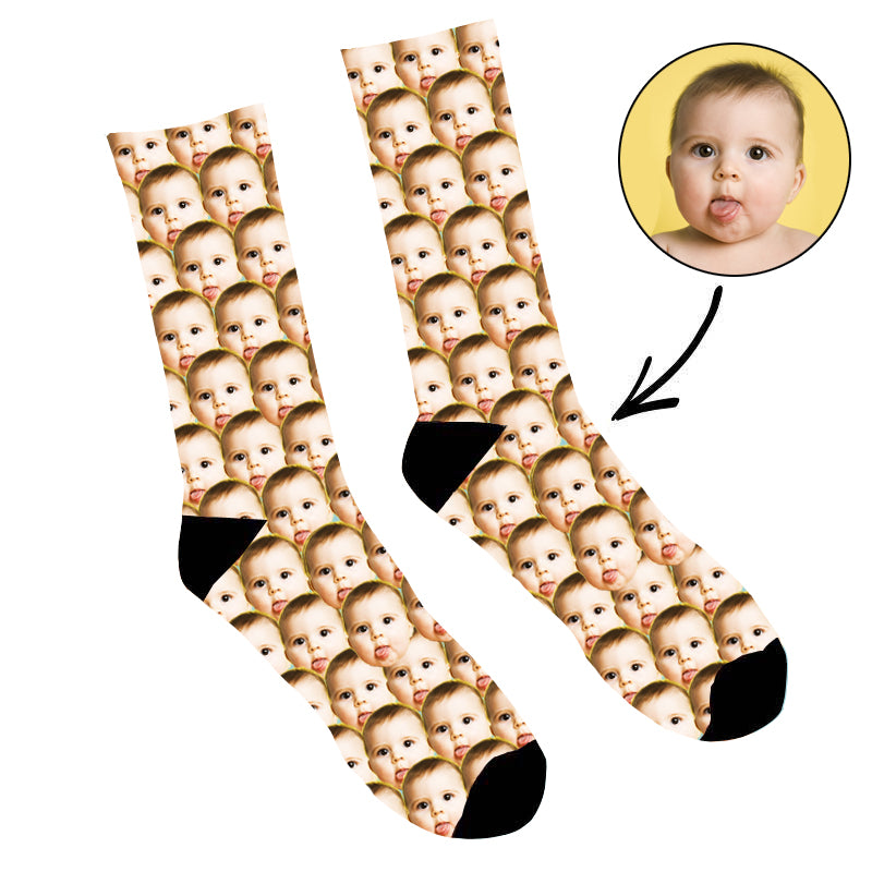Custom Face Socks Mash Baby Face - Make Custom Gifts