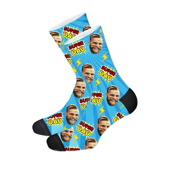 Custom Super Dad Face Socks - Make Custom Gifts