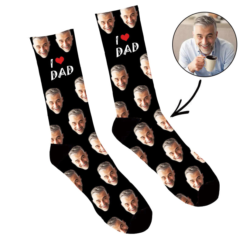 Custom Face Socks I Love Dad