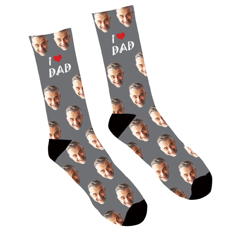 Custom Face Socks I Love Dad
