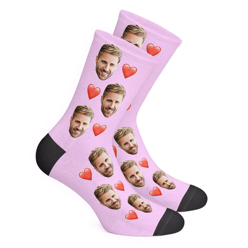 Custom Heart Face Socks Photo Socks - Make Custom Gifts