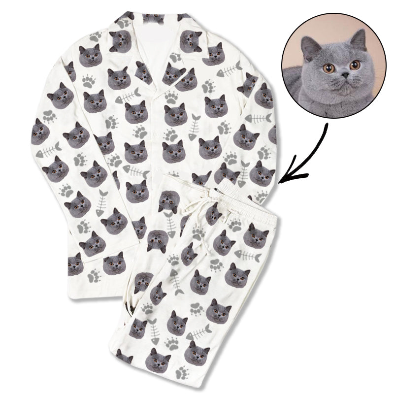 Custom Photo Pajamas Cat Footprint - Make Custom Gifts