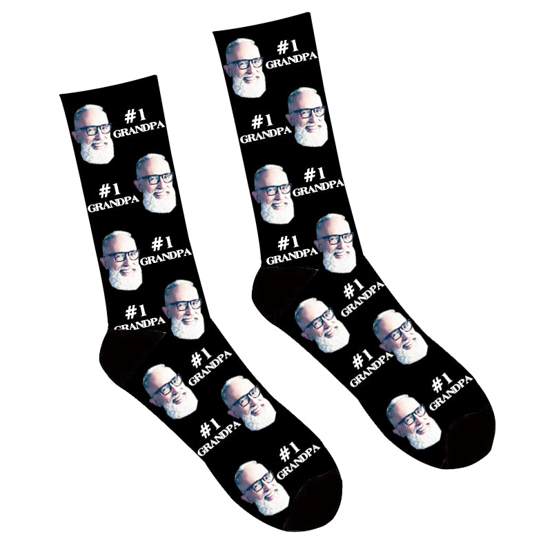 Custom Photo Face Socks #1 Grandpa