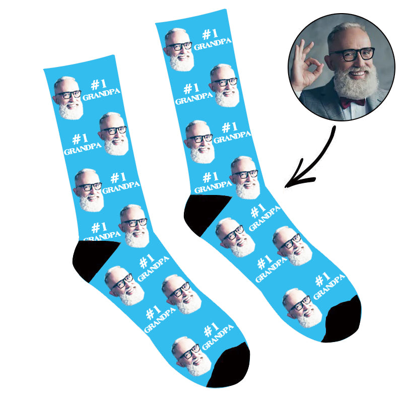 Custom Photo Face Socks #1 Grandpa