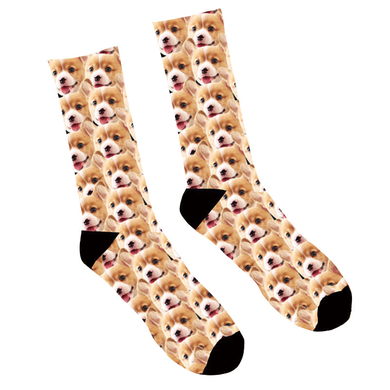 Dog Face Socks Custom Bone Socks