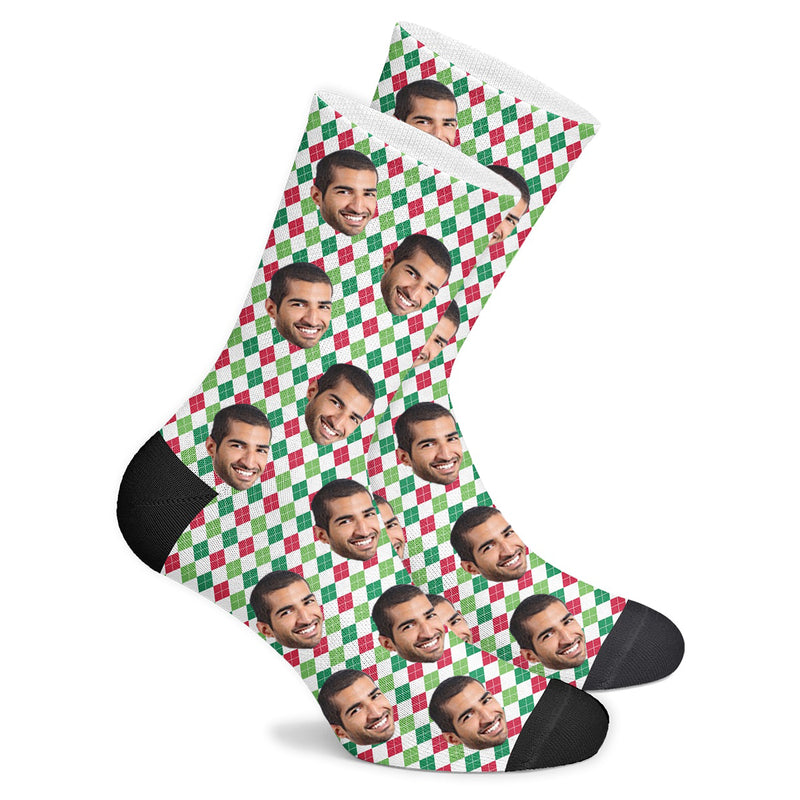 Custom Holiday Argyle Socks - Make Custom Gifts