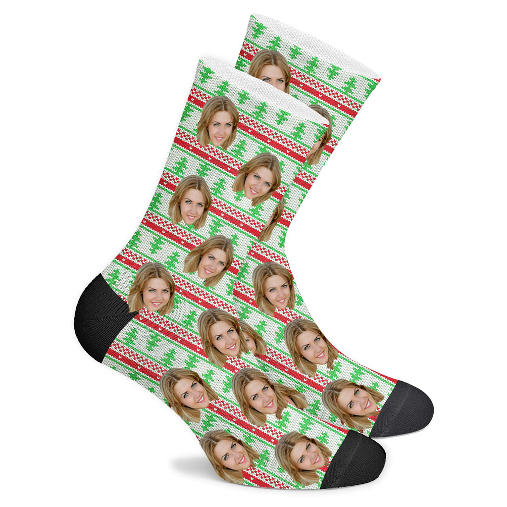 Custom ¡°Knitted¡± Tree Socks - Make Custom Gifts
