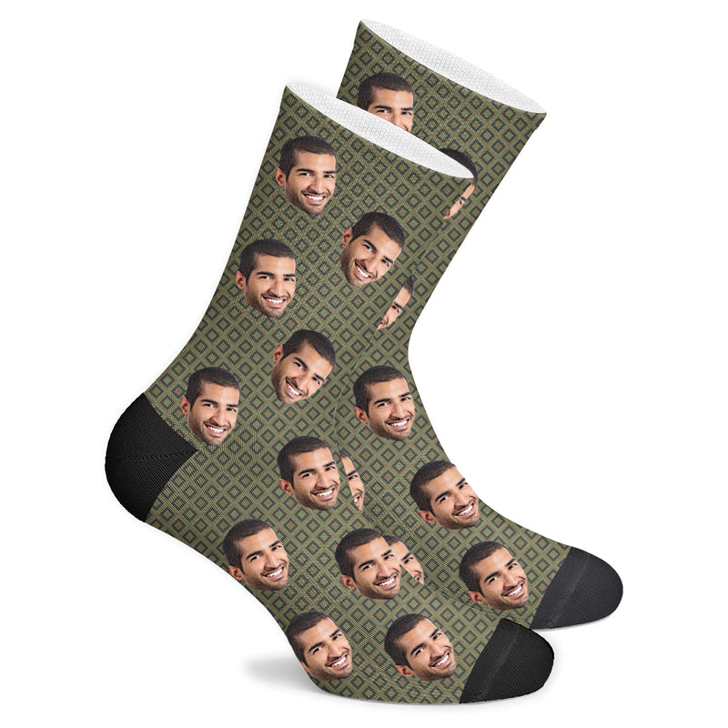 Custom Face Socks Camo Photo Socks