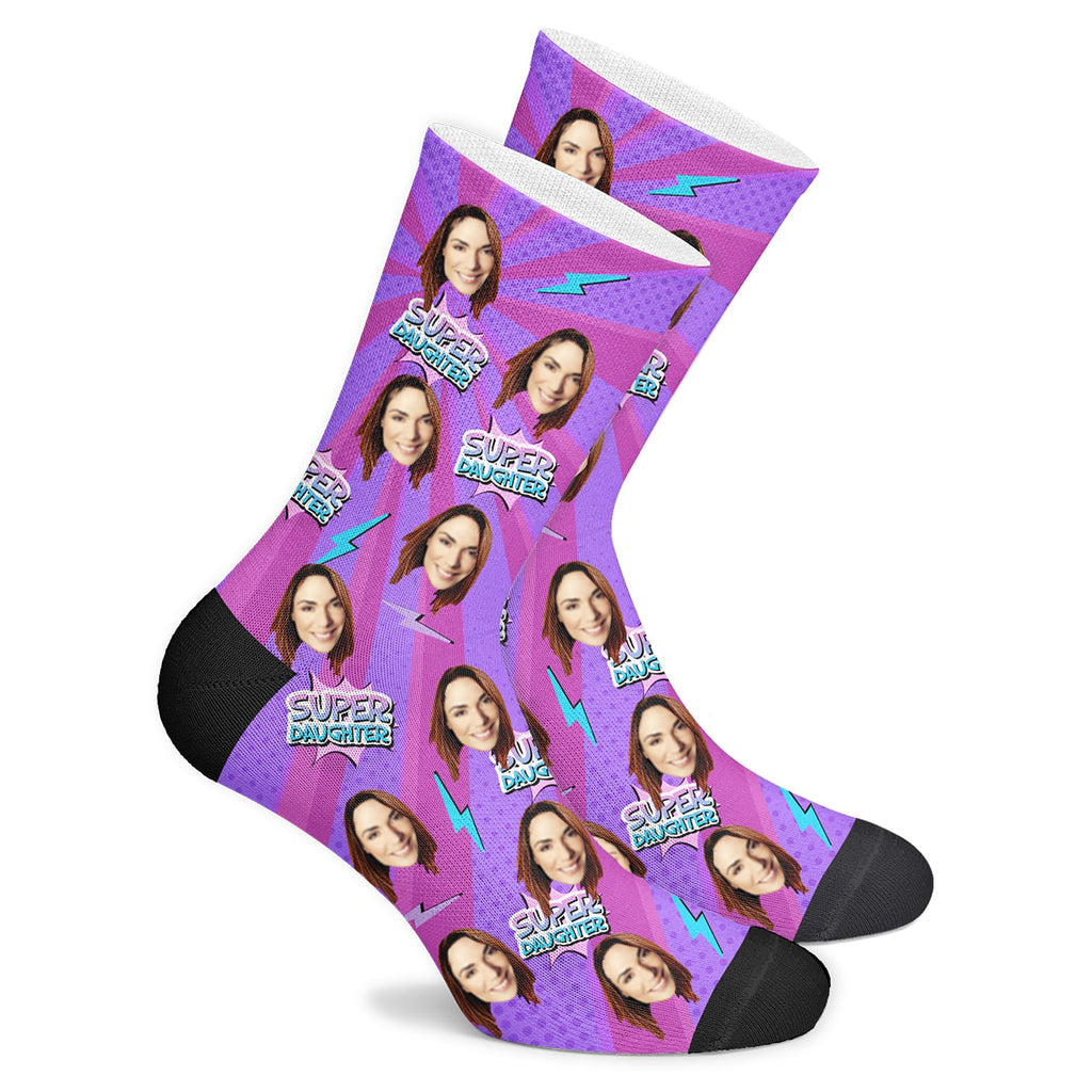 Custom Super Daughter Socks - Make Custom Gifts