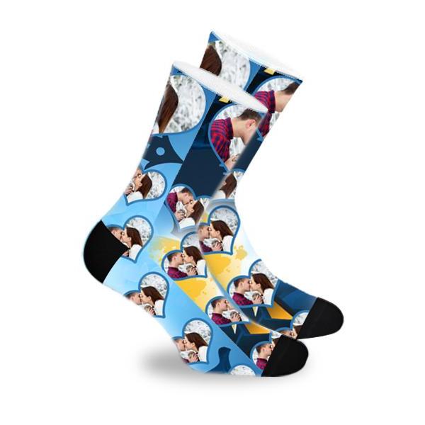 Custom Socks  Love Heart Face Socks - Make Custom Gifts