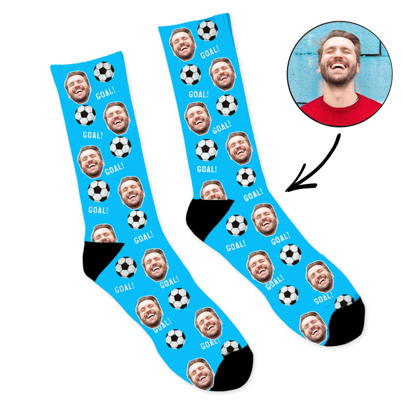 Custom Face Socks Goal Dad Photo Socks - Make Custom Gifts
